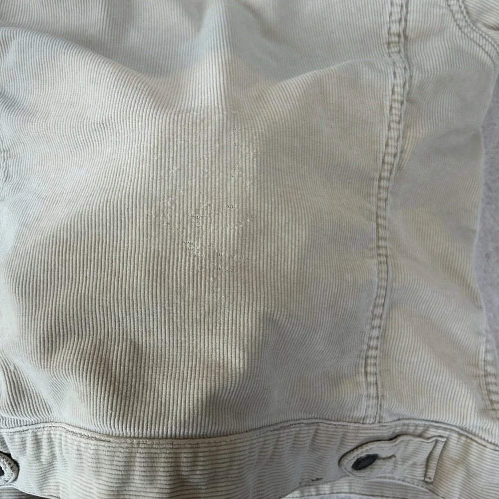 Y2K Vintage Trucker Corduroy Khaki Faded Abercrombie Fitch Jacket Woman's Size L